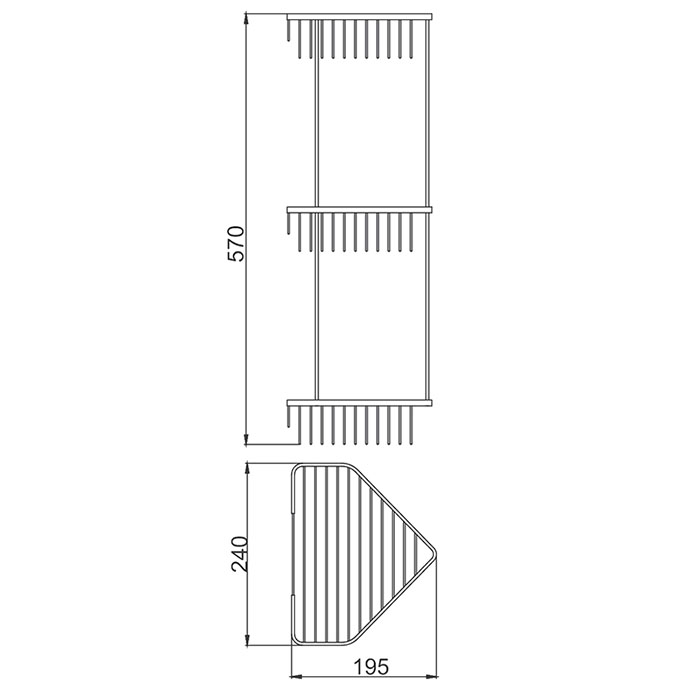 Полка Frap F335-2 Хром