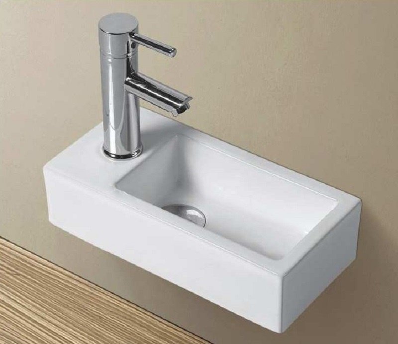 Подвесная/накладная раковина CeramaLux 36,5 N 9272R правая белая