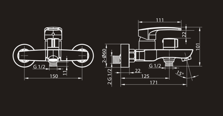 Смеситель для ванны Elghansa Monica 2322519