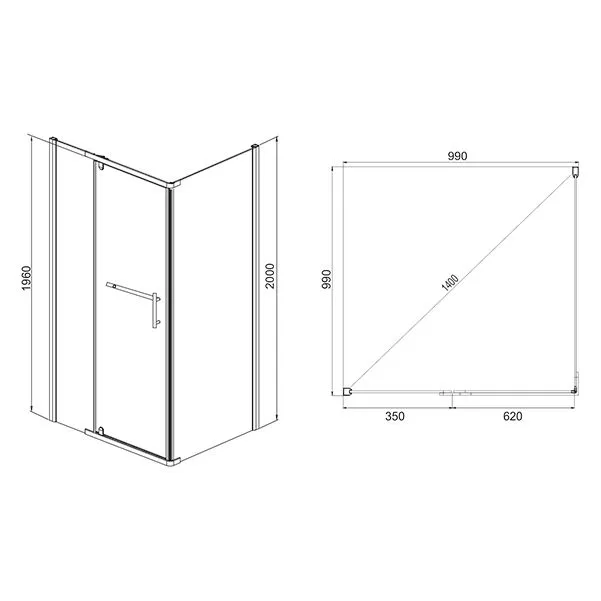 Душевое ограждение Мирсант Arena Square 100*100 (с дугами и аксессуарами)