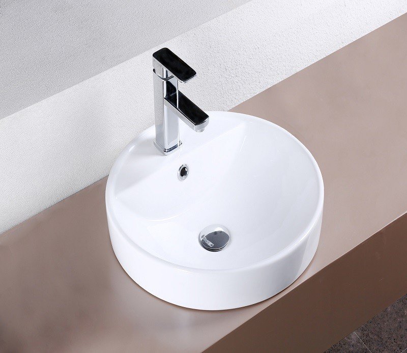 Полувстраиваемая раковина CeramaLux 47 N 7067A белая