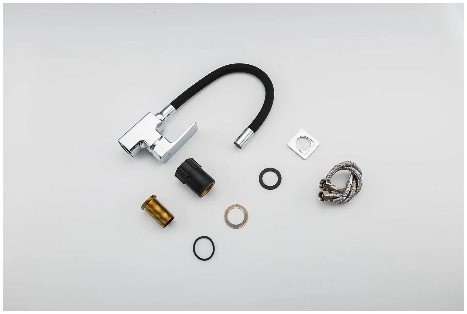 Смеситель для кухни с гибким изливом Frud R43151-6 черный-хром