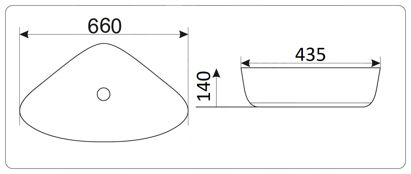 Накладная раковина CeramaLux 66 N 9062 белая