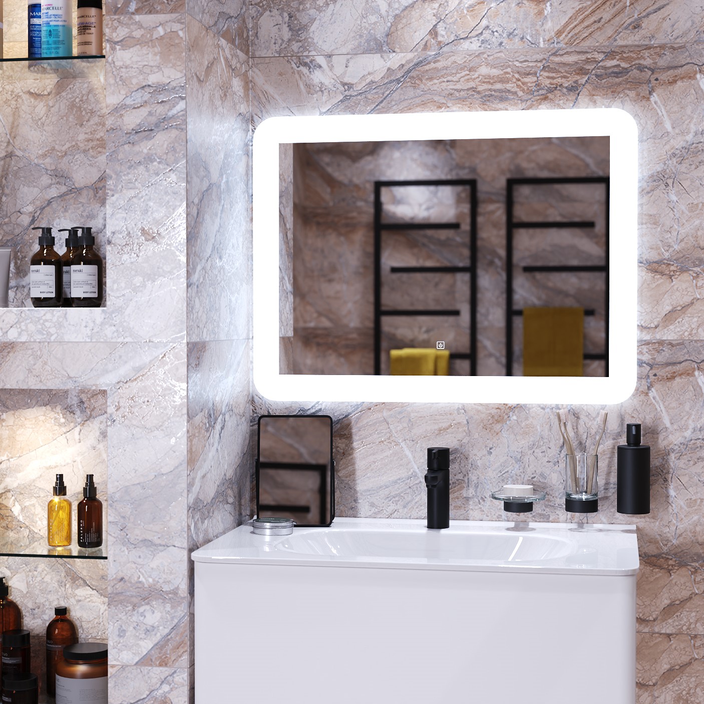 Зеркало с подсветкой Мирсант Smart 800*600