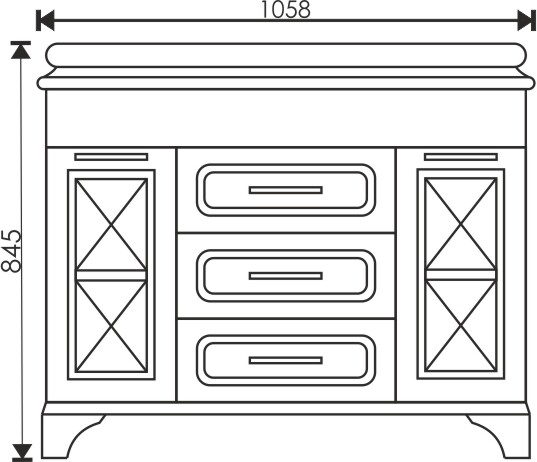 Напольная тумба EvaGold Duglas 105 №2 (с сифоном)