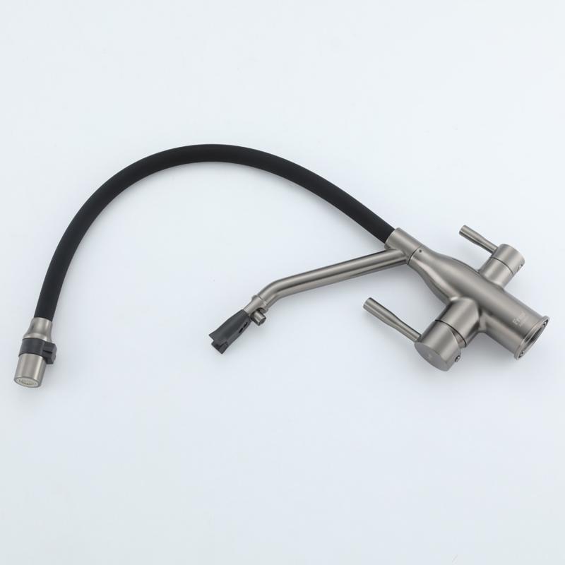 Смеситель для кухни с фильтром Frap H97 F4397-9 оружейная сталь