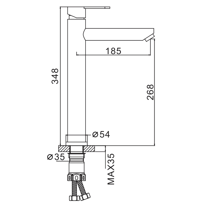 Высокий смеситель для раковины Frap H801-9 F10801-29 оружейная сталь