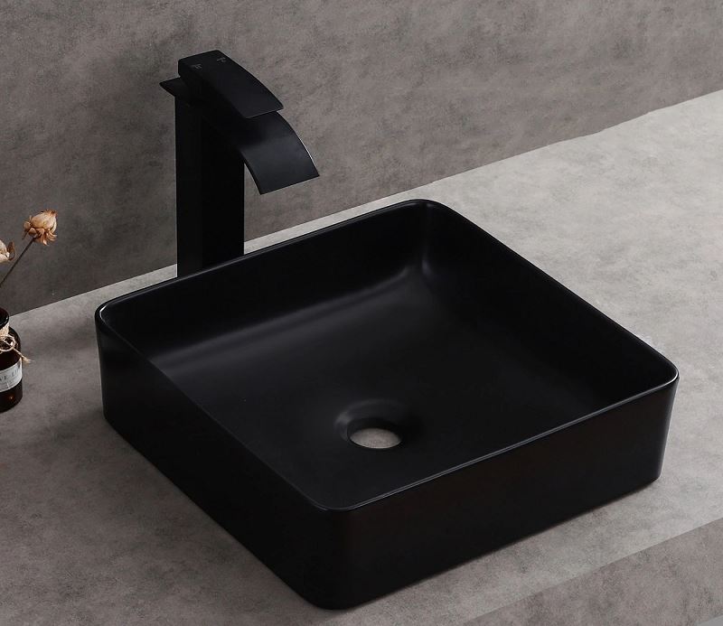 Накладная раковина CeramaLux 40,5 NC 1305MB Черная матовая