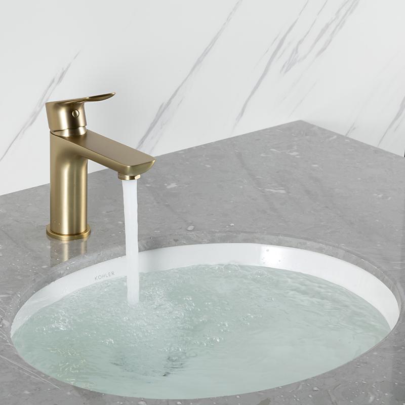 Смеситель для раковины Gappo G48-3 G1048-3 золотой сатин