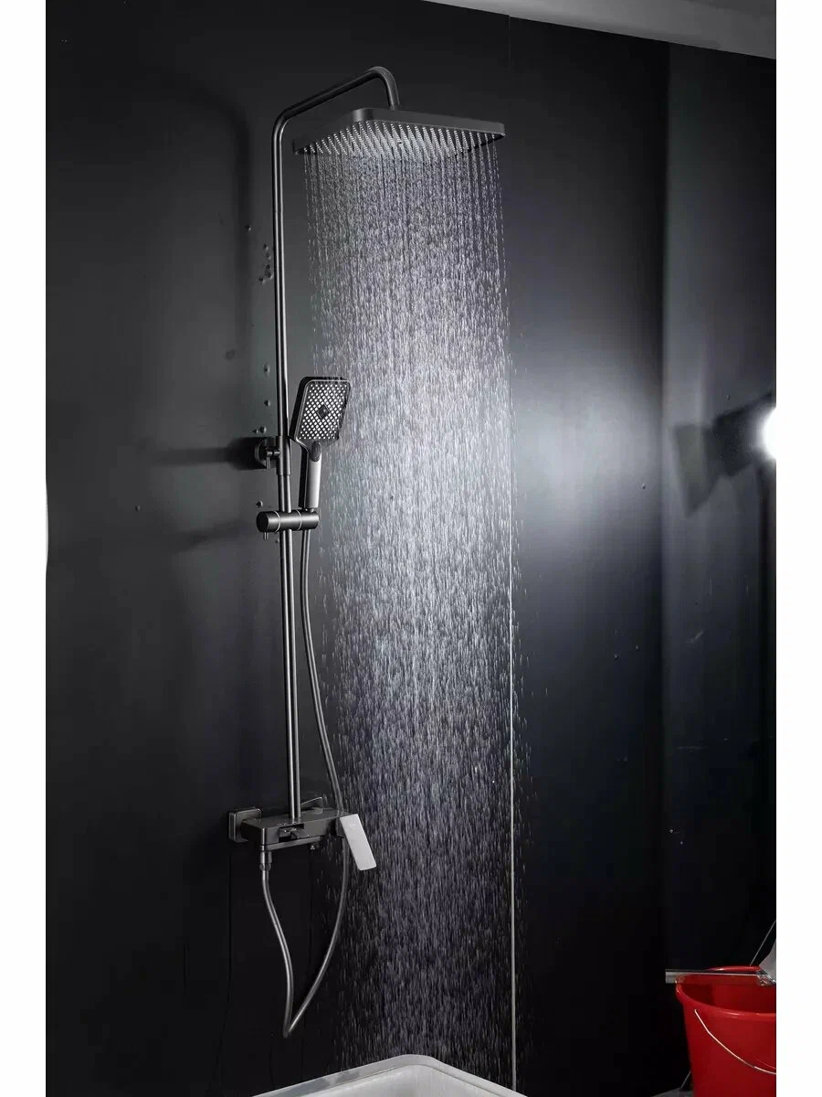 Душевая система Frap H87-9 F2487-9 оружейная сталь