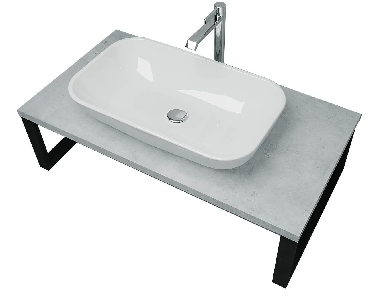 Столешница 1Marka Grunge Loft 90 Бетон светлый