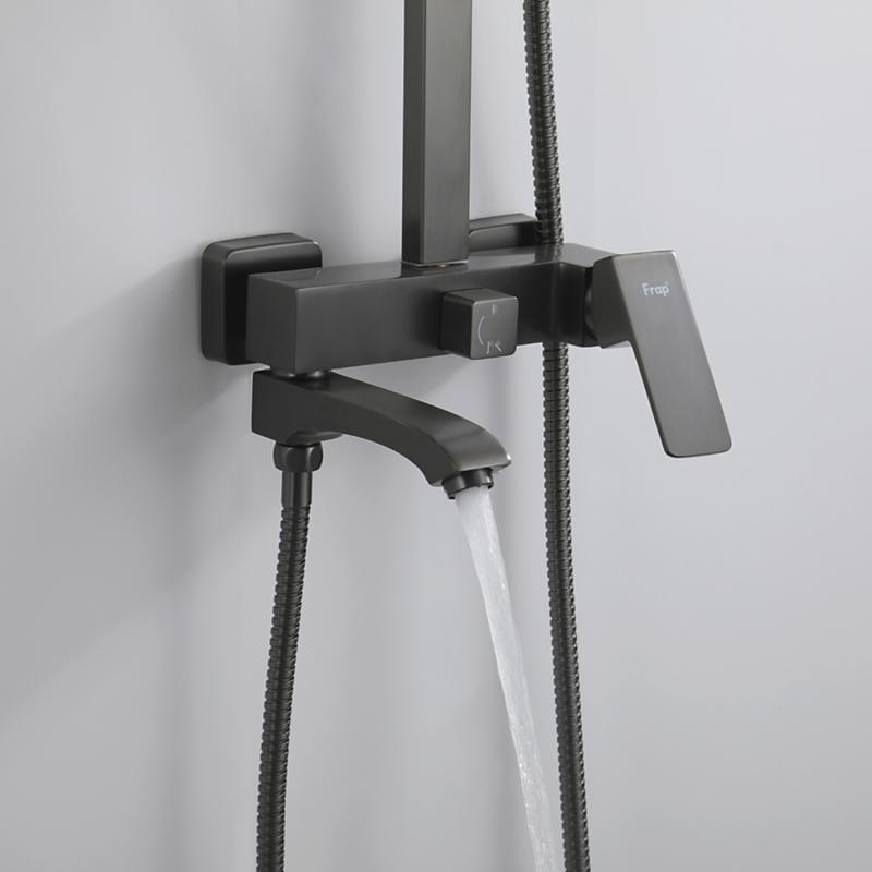 Душевая система Frap H76-9 F2476-9 оружейная сталь