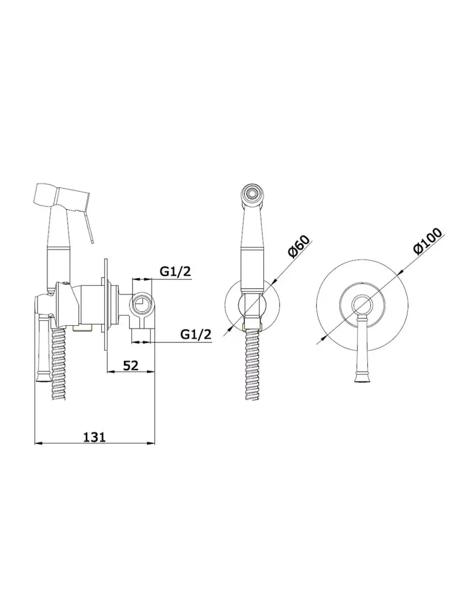 Встраиваемый гигиенический душ ViEiR V273D V273553D бронза