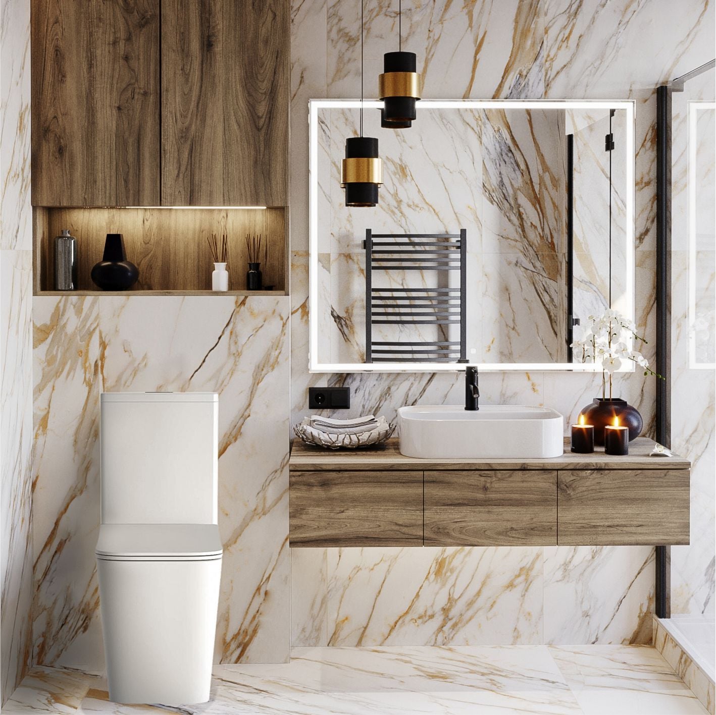 Унитаз-компакт безободковый Sole Cube 3 с крышкой Soft-close