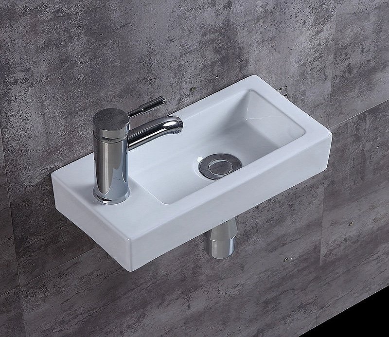 Подвесная/накладная раковина CeramaLux 36,5 N 9272R правая белая