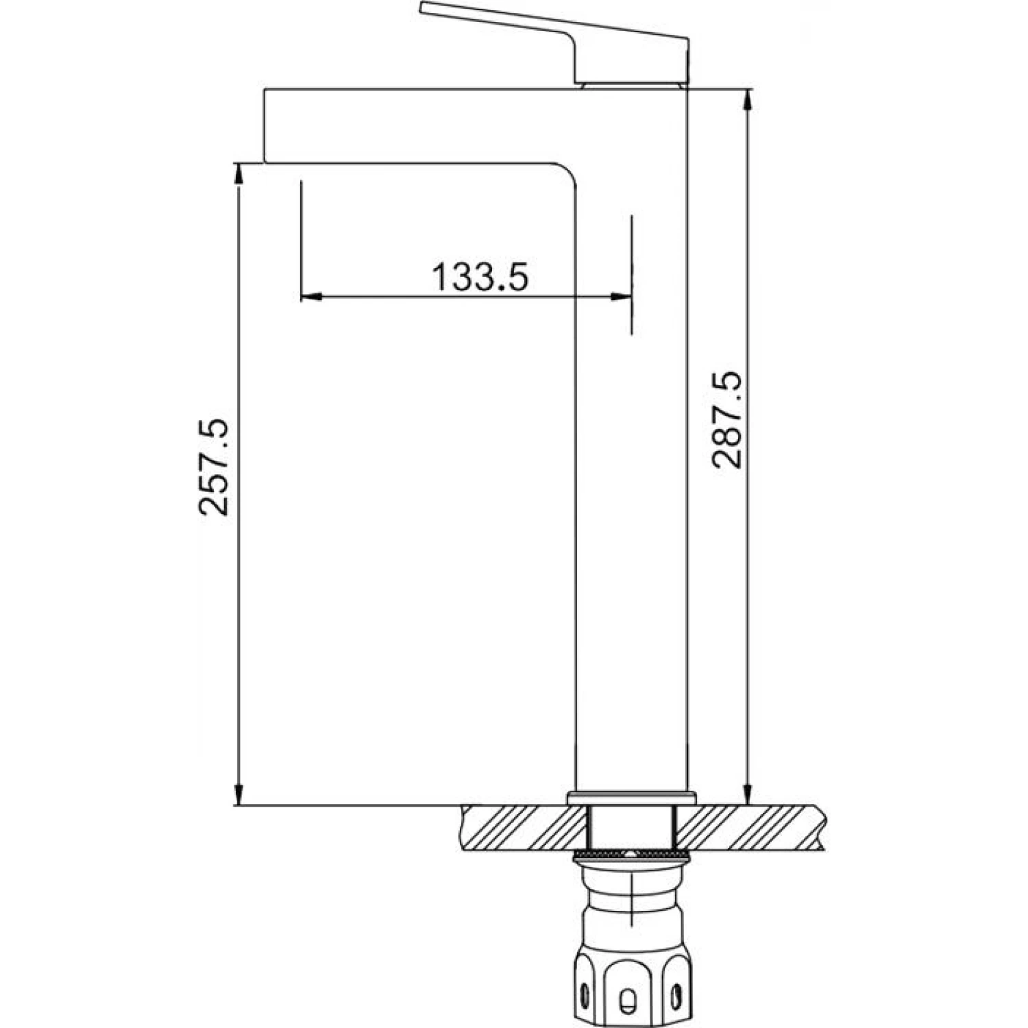 Высокий смеситель для раковины Gappo G99-33 G1099-83 золотой сатин