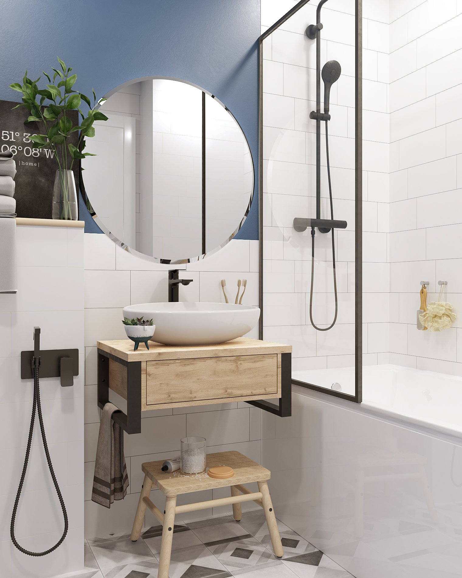 Тумба 1Marka Grunge Loft 60П 1в.я Дуб Вотан