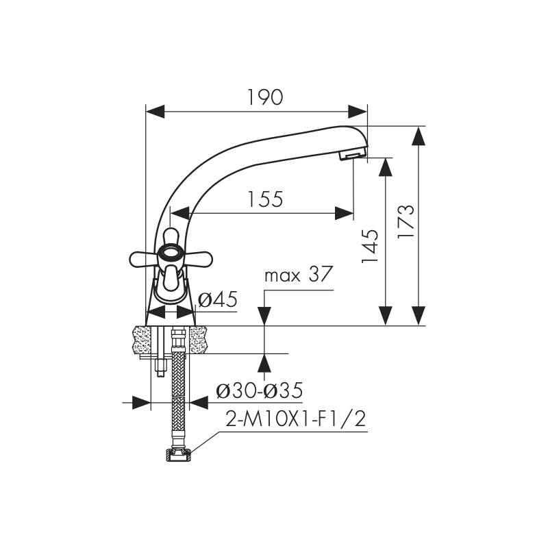 Смеситель для раковины Kaiser Carlson 11011