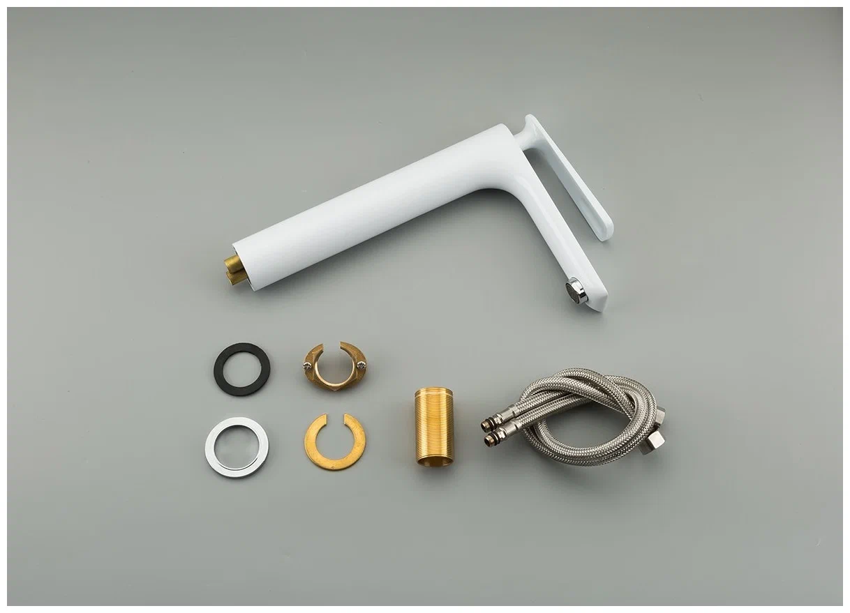 Высокий смеситель для раковины Frap F1052-56 белый-хром