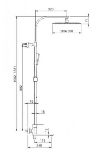 Душевая стойка со смесителем Gappo G2483
