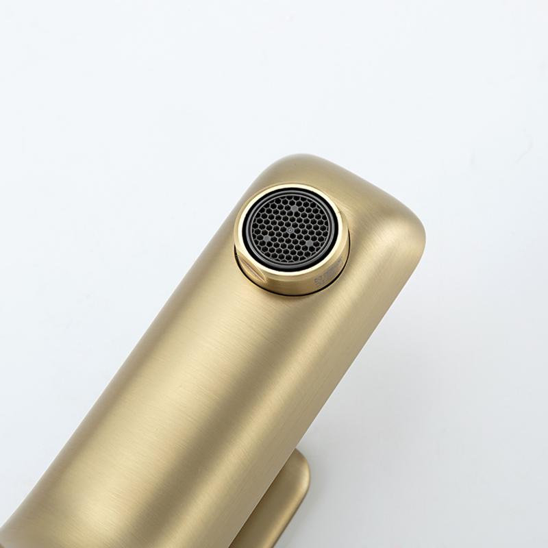 Смеситель для раковины Gappo G48-3 G1048-3 золотой сатин