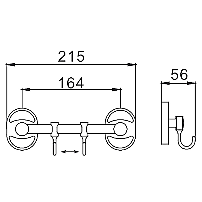 Вешалка 2 крючка Frap F1915-2