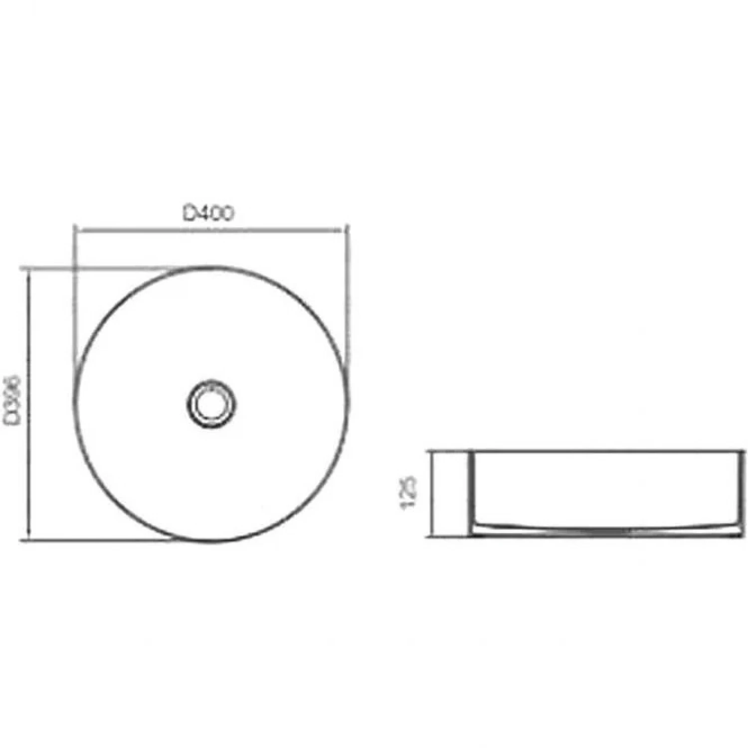 Накладная раковина D40 с донным клапаном Gappo GX101-9 оружейная сталь