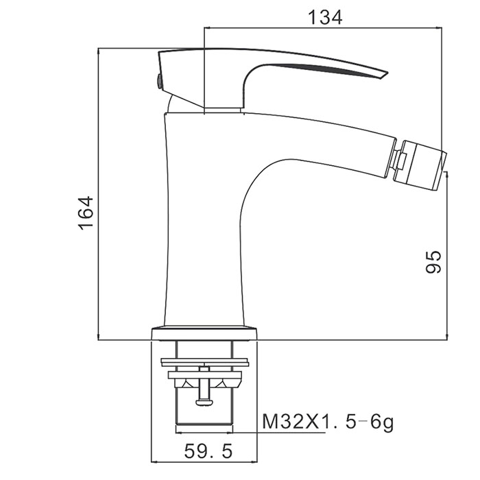 Смеситель для биде Gappo G07 G5007 хром