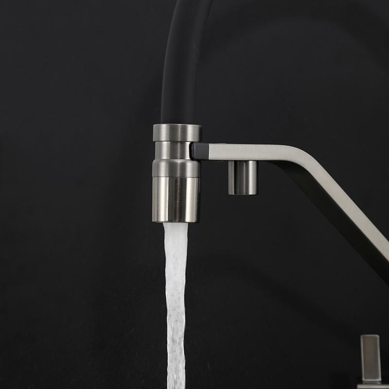 Смеситель для кухни с фильтром Gappo G95 G4395-69 оружейная сталь