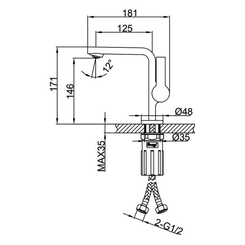 Смеситель для раковины Frap H88 F1088 хром
