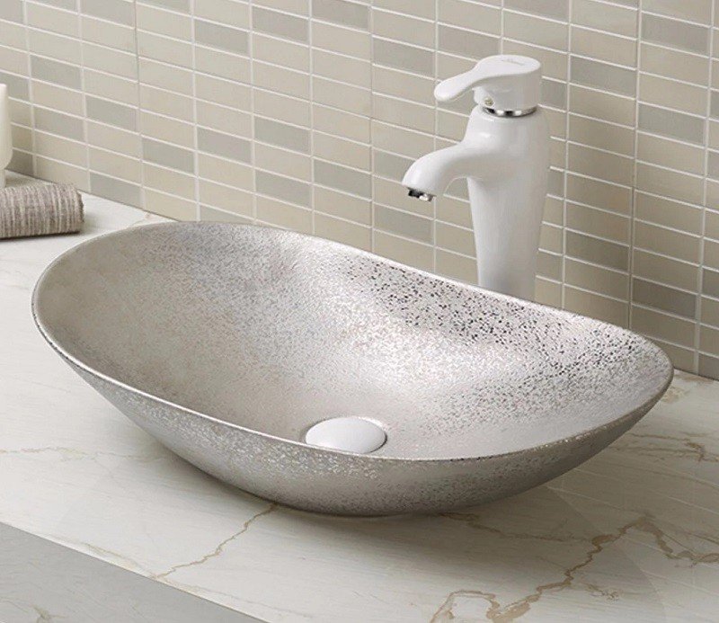 Накладная раковина CeramaLux 61 NC 7811ASS Серебро