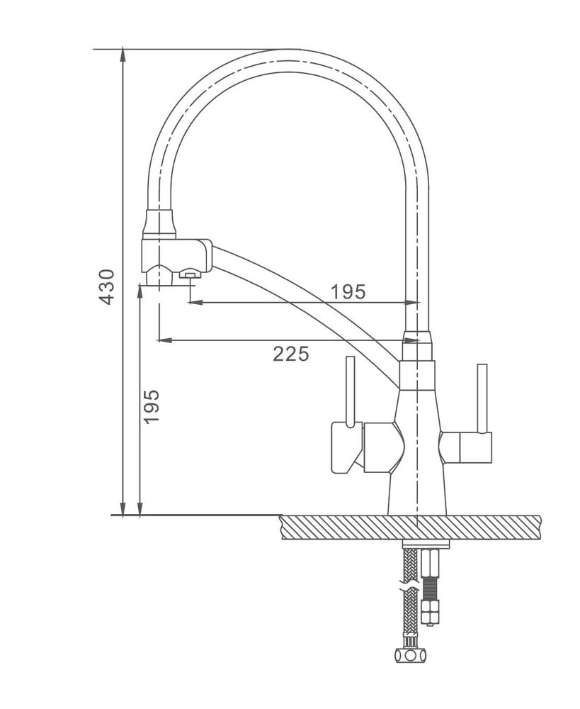 Смеситель для кухни с фильтром Gappo G4398-13 золото