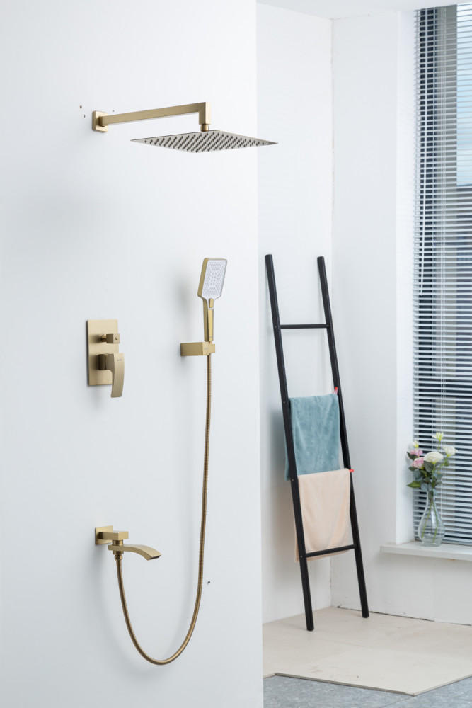 Встраиваемая душевая система Gappo G07-33 G7107-33 золотой сатин