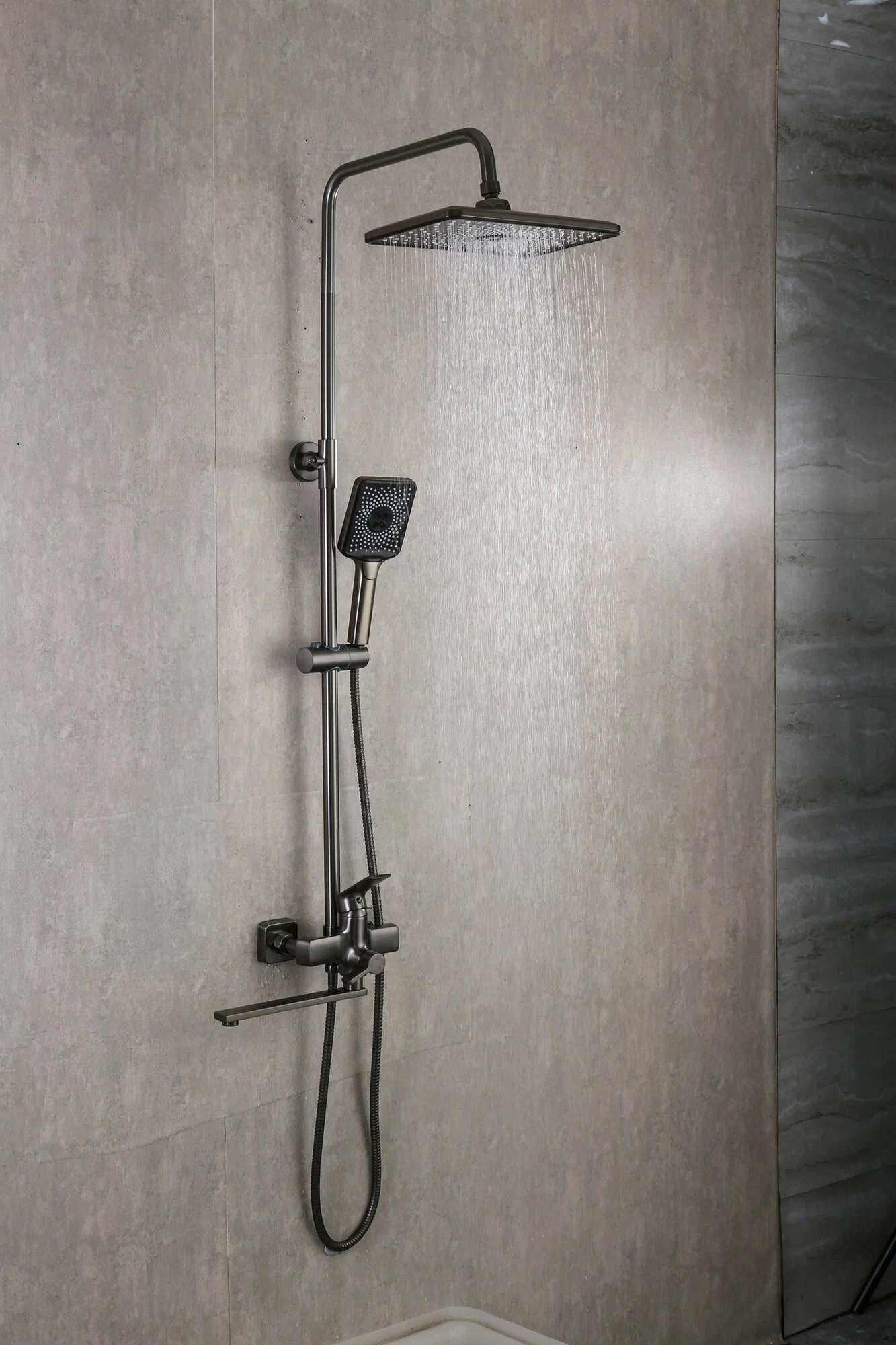 Душевая система Frap H71-9 F2471-9 оружейная сталь