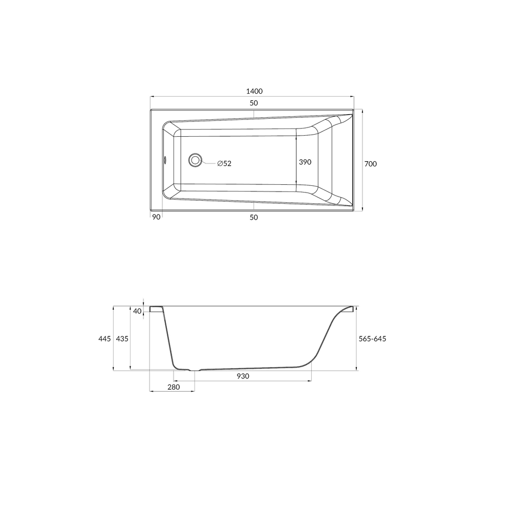Акриловая ванна Cersanit Lorena 140*70