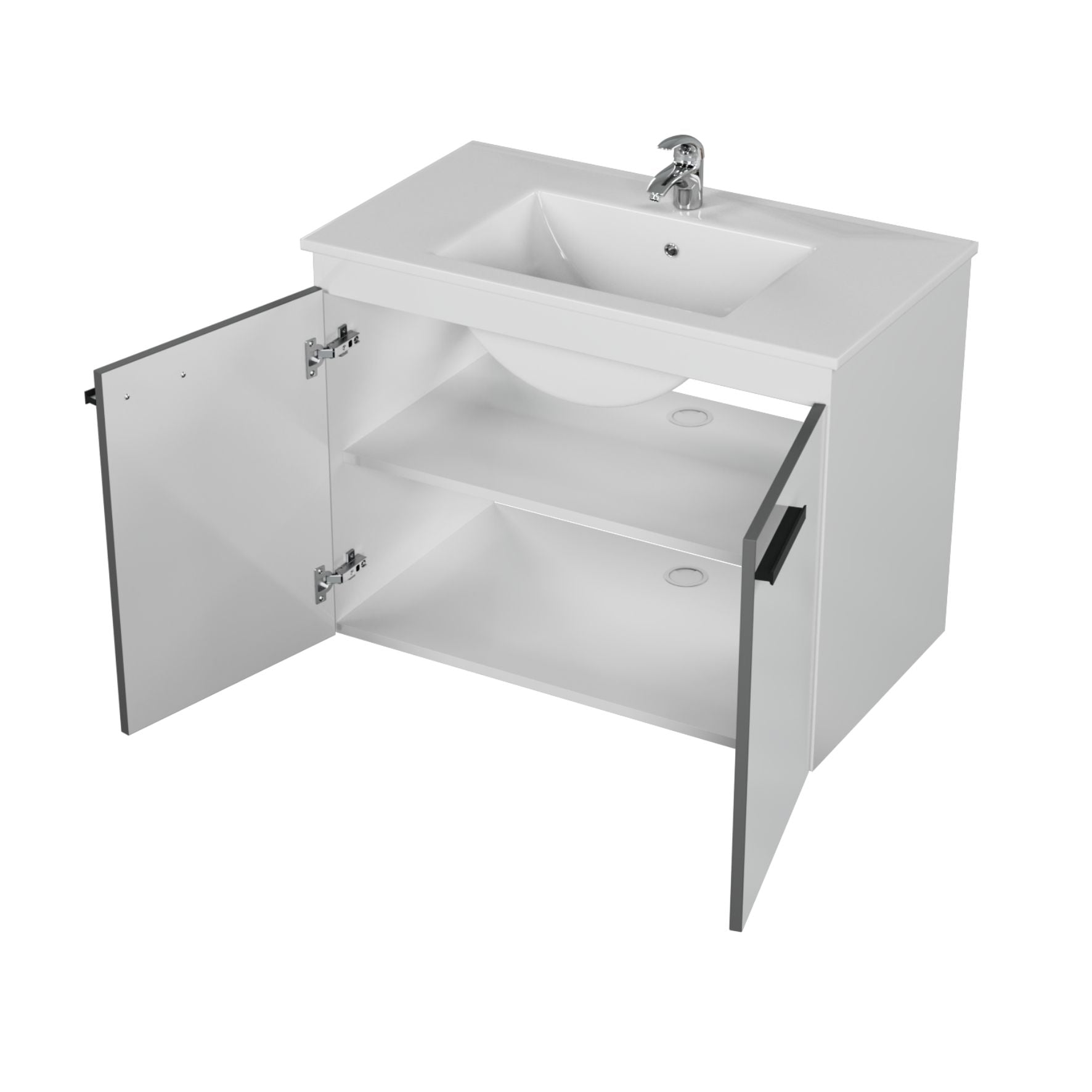 Подвесная тумба Nova Vector 80 белая разобранная (Next-80)