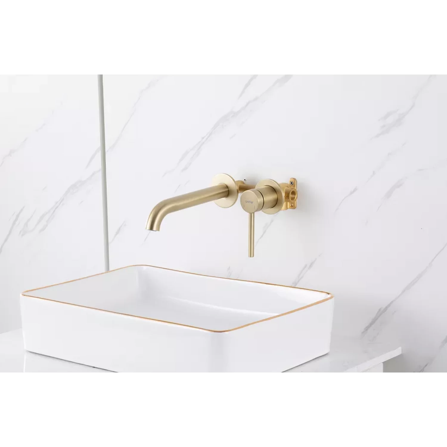 Встраиваемый смеситель для раковины Gappo G06-3 G1206-3 золотой сатин