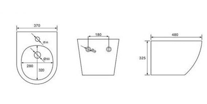 Подвесное биде CeramaLux 2197MB-1 Черное матовое