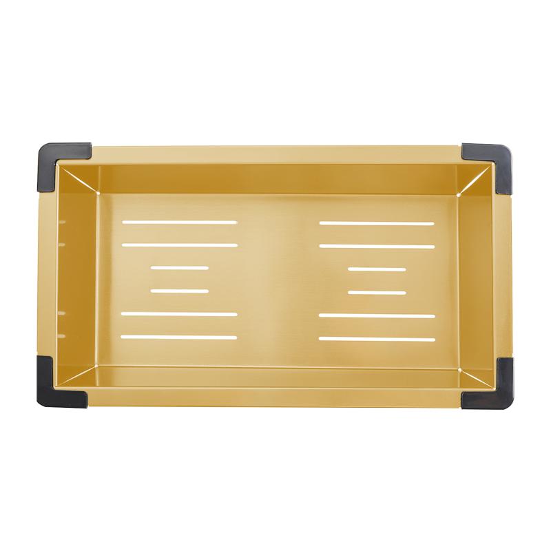 Мойка для кухни с коландером из нержавеющей стали Gappo G7246-3 золотой сатин