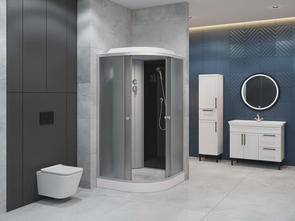 Душевая кабина EvaGold F901BS 90*90, рифленое стекло