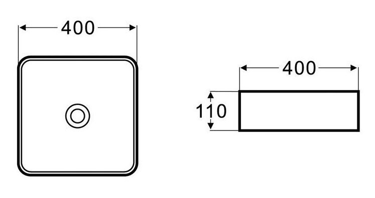 Накладная раковина CeramaLux 40,5 NC 1305MB Черная матовая