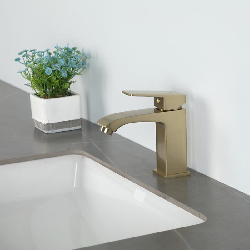 Смеситель для раковины Frap H76-3 F1076-3 золотой сатин