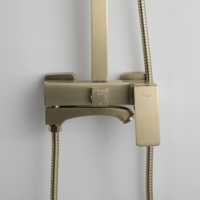 Душевая система Frap H76-3 F2476-3 золотой сатин