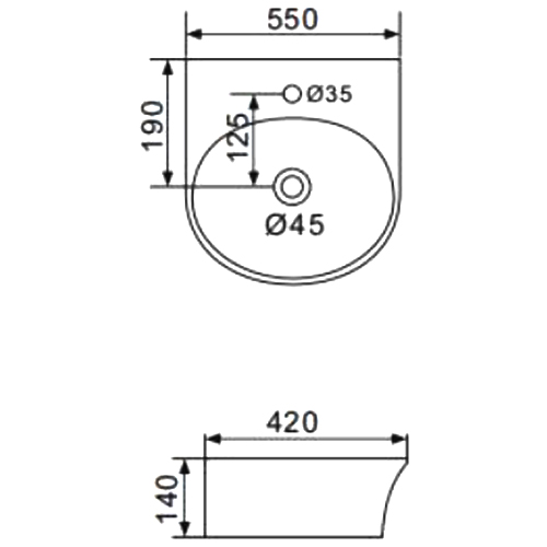 Подвесная раковина Gappo 55 GT705 белая