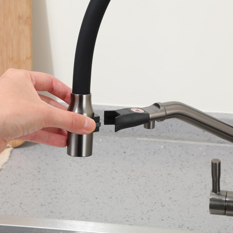 Смеситель для кухни с фильтром Frap H97 F4397-9 оружейная сталь