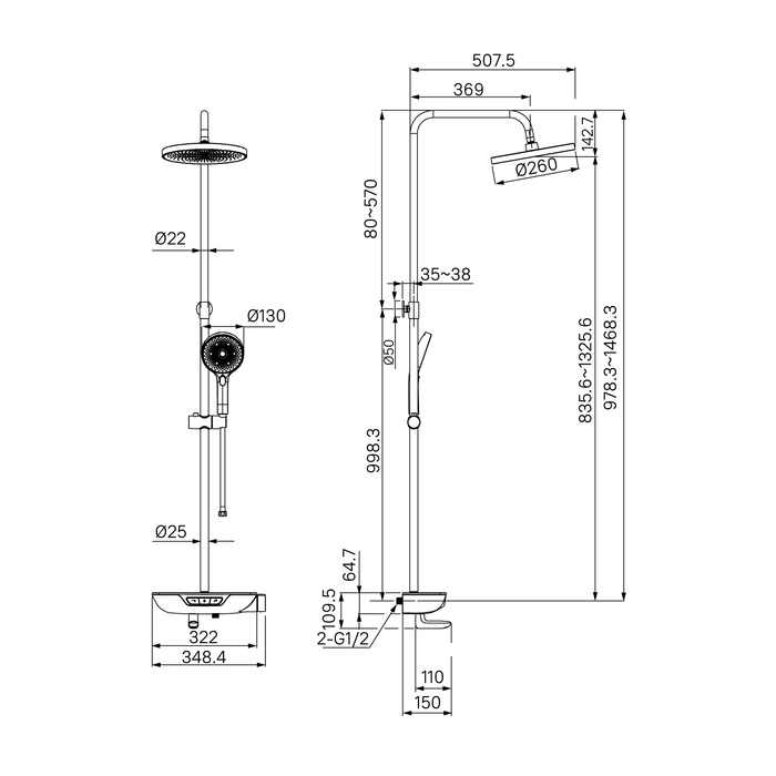 Душевая система Iddis SpaHome SPASBBTi06 хром