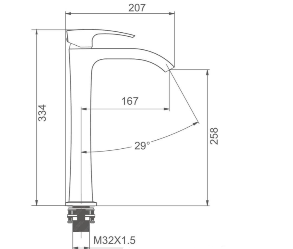 Высокий смеситель для раковины Gappo G07-33 G1007-233 золотой сатин