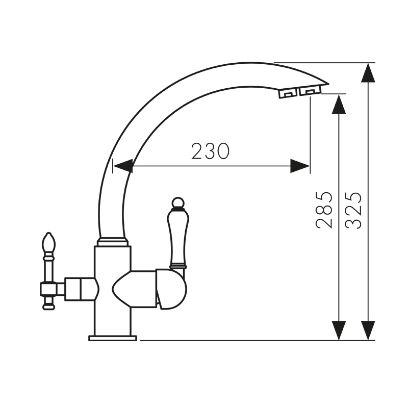 Смеситель для кухни с встроенным краном под питьевую воду Kaiser Vincent 31244-5 Black Pearl