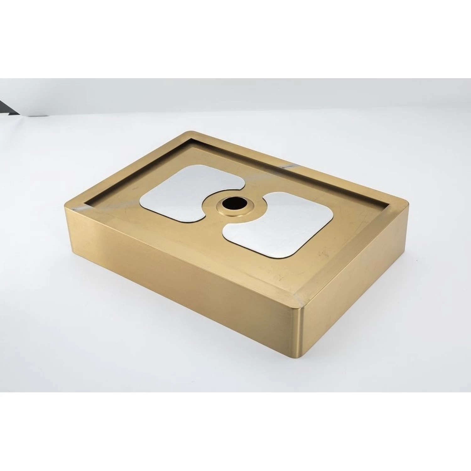 Накладная раковина 36*51 с донным клапаном Gappo GX401-3 золотой сатин