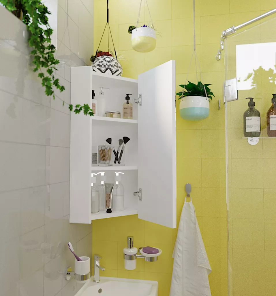 Зеркало-шкаф угловой 1Marka Penta 43П 1д. белый глянец